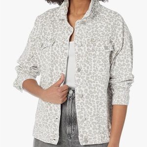 Mud pie leopard denim jacket